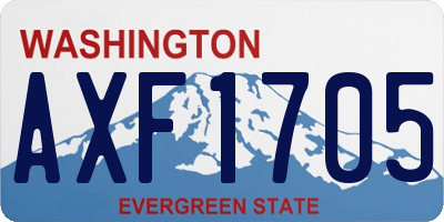 WA license plate AXF1705