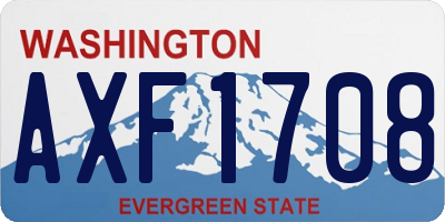 WA license plate AXF1708