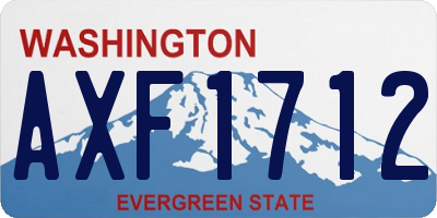 WA license plate AXF1712