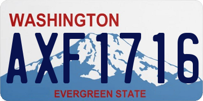 WA license plate AXF1716