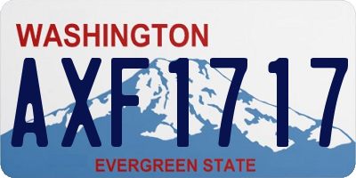 WA license plate AXF1717