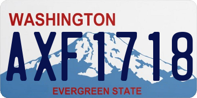 WA license plate AXF1718