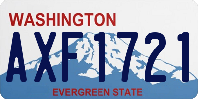 WA license plate AXF1721
