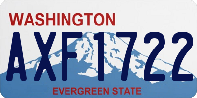 WA license plate AXF1722