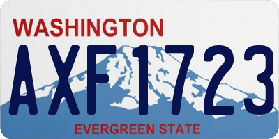 WA license plate AXF1723