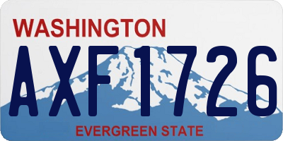WA license plate AXF1726