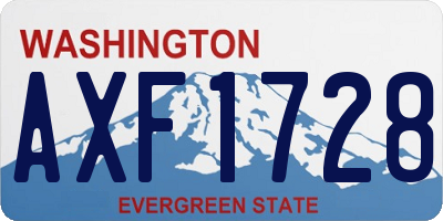 WA license plate AXF1728