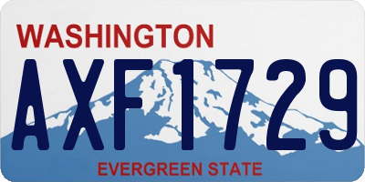 WA license plate AXF1729