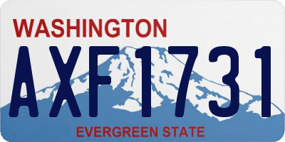 WA license plate AXF1731