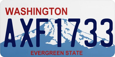 WA license plate AXF1733