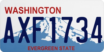 WA license plate AXF1734