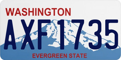 WA license plate AXF1735