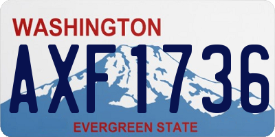 WA license plate AXF1736