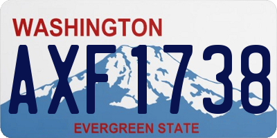 WA license plate AXF1738