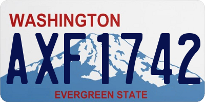 WA license plate AXF1742