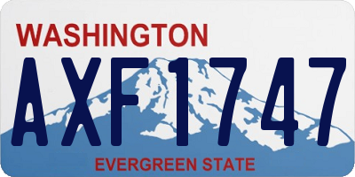 WA license plate AXF1747