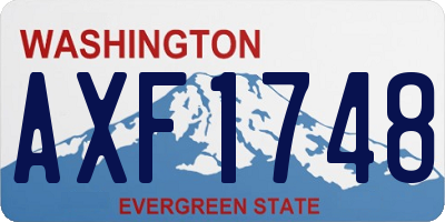 WA license plate AXF1748