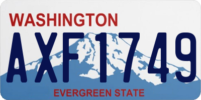 WA license plate AXF1749