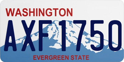 WA license plate AXF1750