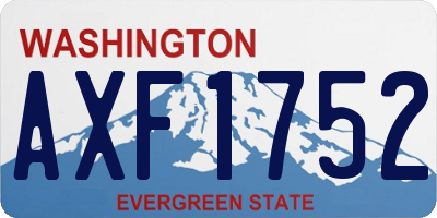 WA license plate AXF1752