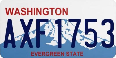 WA license plate AXF1753