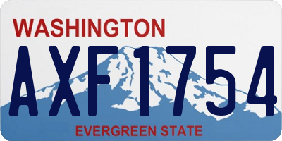 WA license plate AXF1754