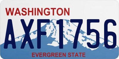 WA license plate AXF1756