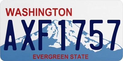 WA license plate AXF1757