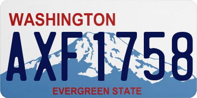 WA license plate AXF1758