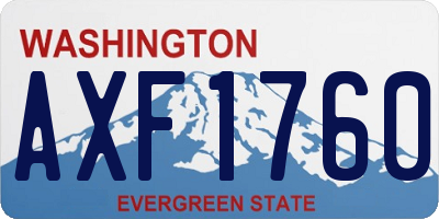 WA license plate AXF1760