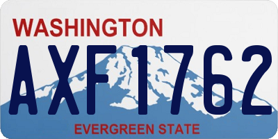 WA license plate AXF1762