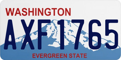 WA license plate AXF1765