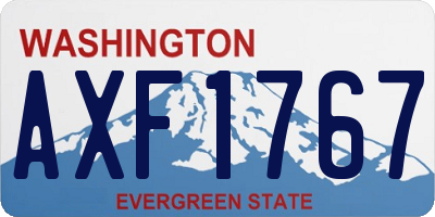 WA license plate AXF1767