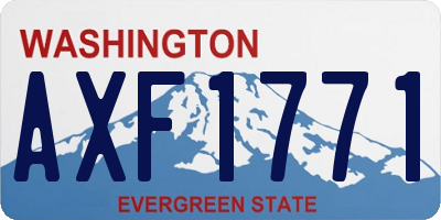 WA license plate AXF1771