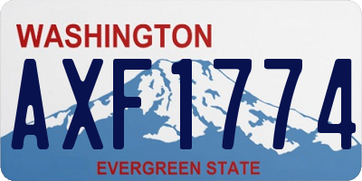 WA license plate AXF1774