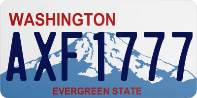 WA license plate AXF1777