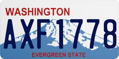 WA license plate AXF1778