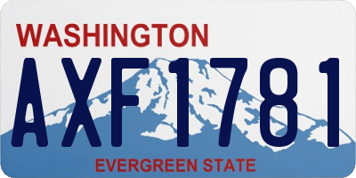 WA license plate AXF1781
