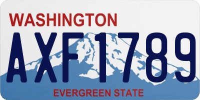 WA license plate AXF1789