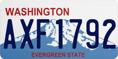 WA license plate AXF1792