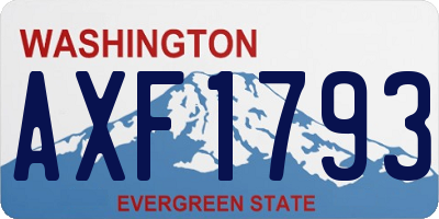 WA license plate AXF1793