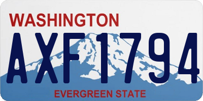 WA license plate AXF1794