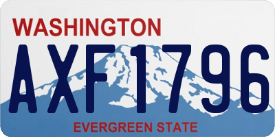 WA license plate AXF1796