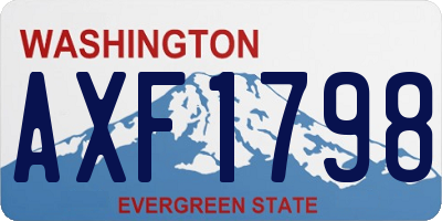 WA license plate AXF1798