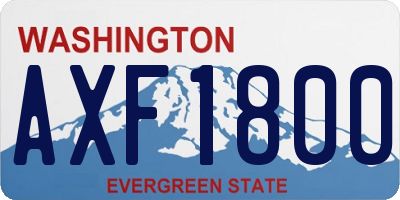 WA license plate AXF1800