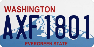 WA license plate AXF1801