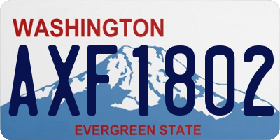WA license plate AXF1802