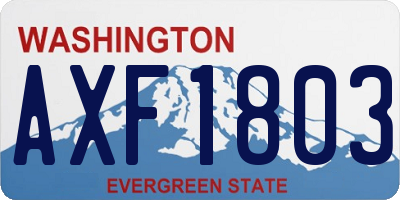 WA license plate AXF1803