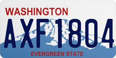 WA license plate AXF1804