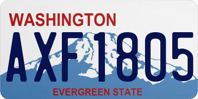 WA license plate AXF1805